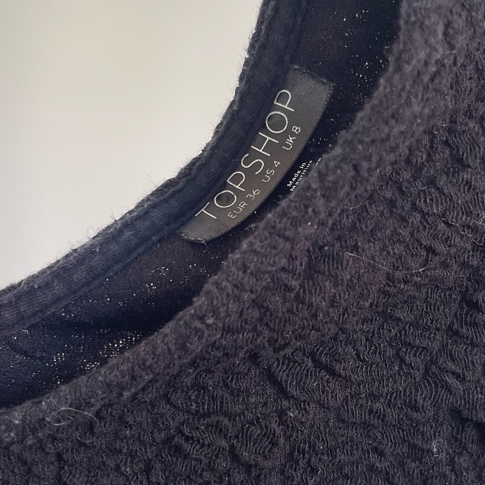 Topshop stretch cap sleeve top, black us 4. Ballerina core - Picture 3 of 3